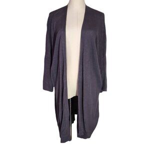 J. Jill Pure Jill Blue Short Sleeve Linen Blend Cardigan Women's Size XL Petite